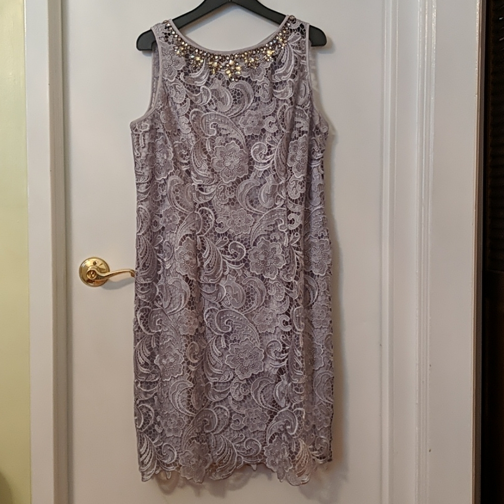 Adrianna Papell Silver Dress